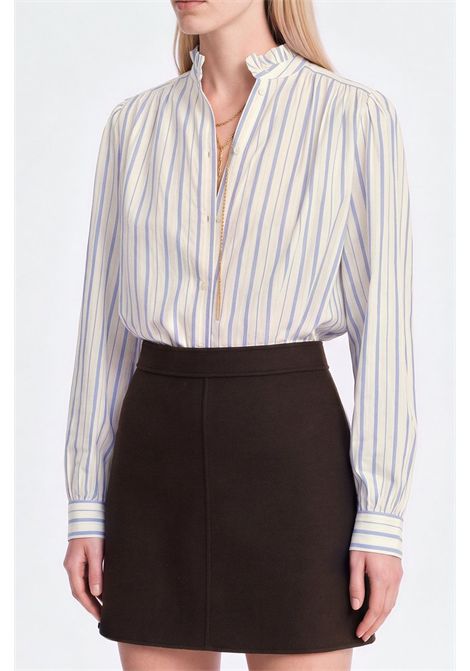 Vanessa Bruno Hilda Blouse in Dobby Cotton Ecru and Blue Women's Vanessa Bruno |  | 6HVA23-V09918088